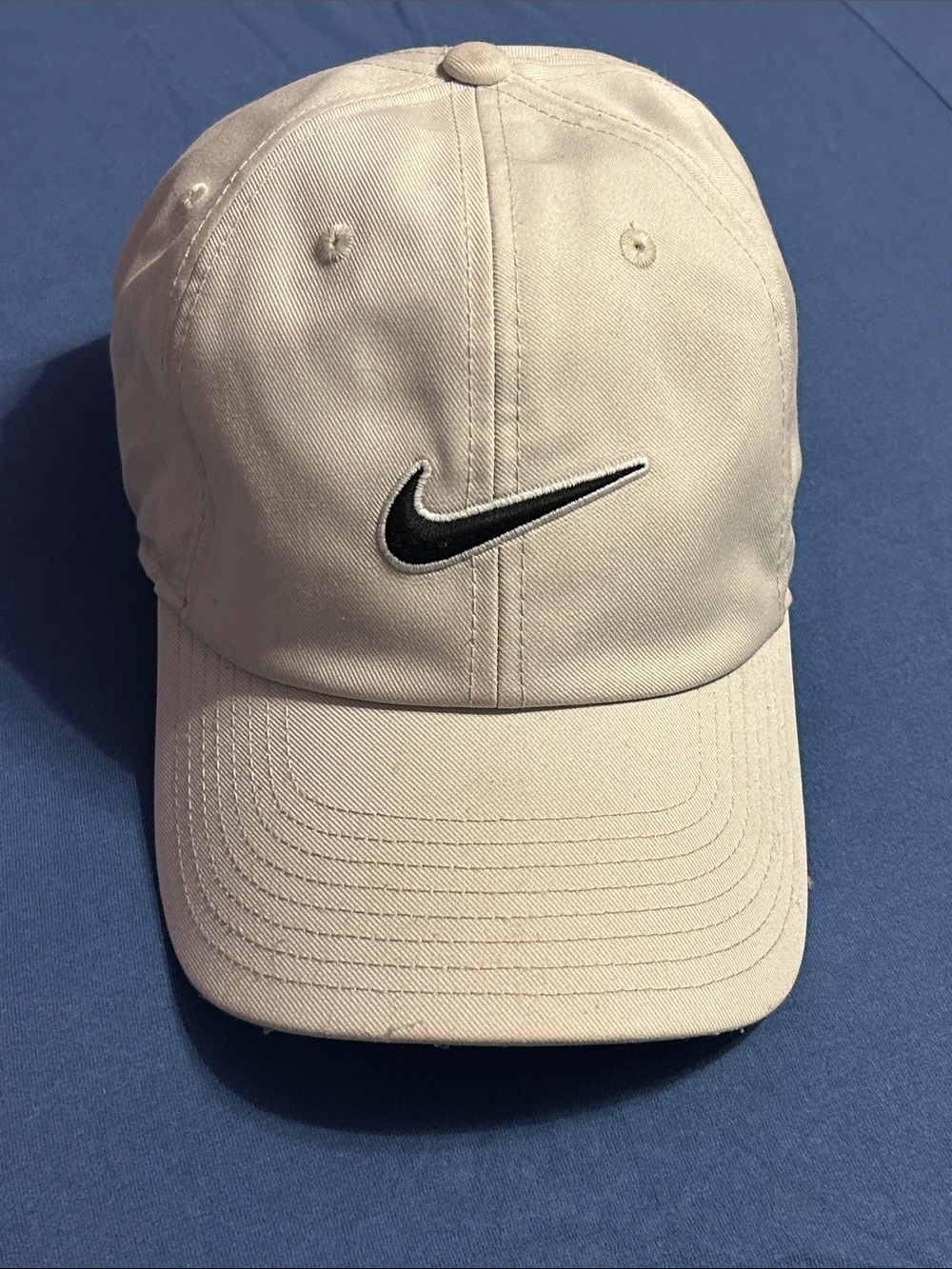 Nike Cream Baseball Cap with Black Swoosh